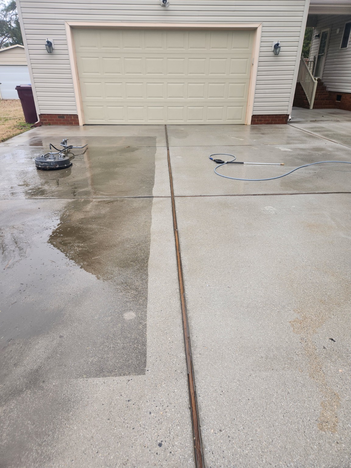 driveway cleaning before and after